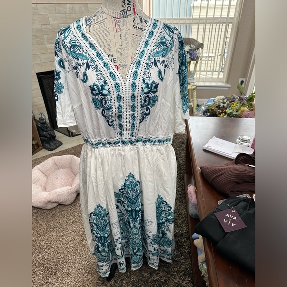 NWT-BEAUTIFUL BloomChic Boho Dress w/ liner. Size: Plus 22-24 - Picture 12 of 16